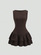 Sweetro Vintage Ruffle Mini Dress